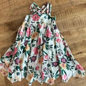 Cynthia Rowley Pink and Green Floral Kids Dress